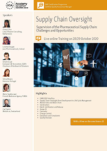 Live Online Training: Supply Chain Oversight Im Auftrag der ECA Academy 