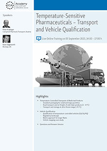 Temperature-Sensitive Pharmaceuticals – Transport and Vehicle Qualification - Live Online Training