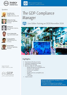 The GDP Compliance Manager - Live Online Training