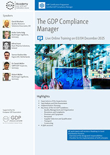 The GDP Compliance Manager - Live Online Training