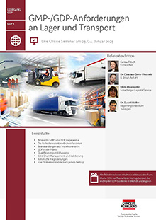 GMP-/GDP-Anforderungen an Lager und Transport (GDP 1) - Live Online Seminar